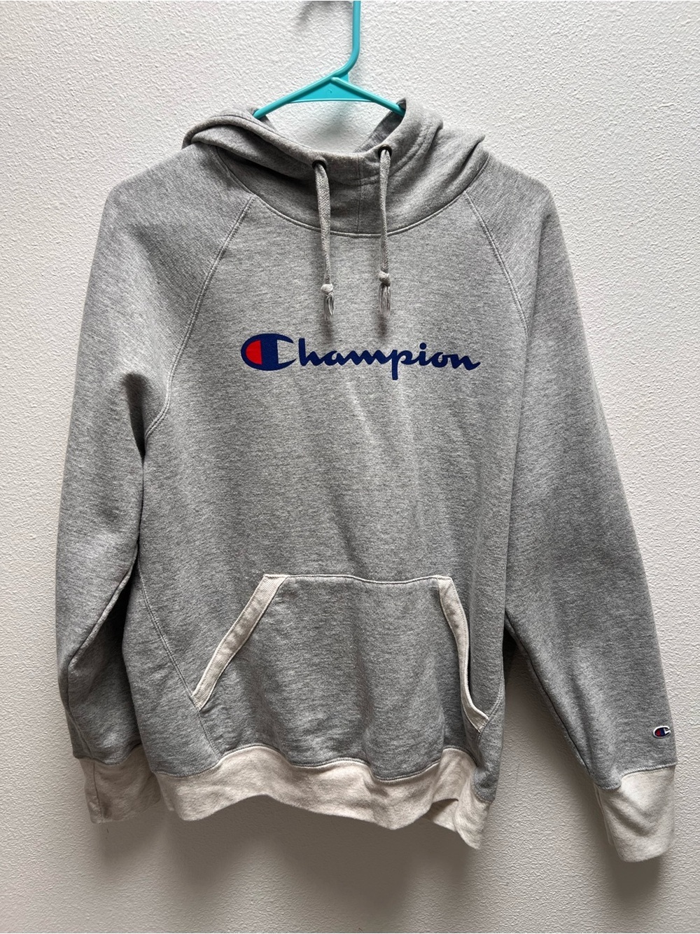 Champion Grey Hooded Sweatshirt Size XL